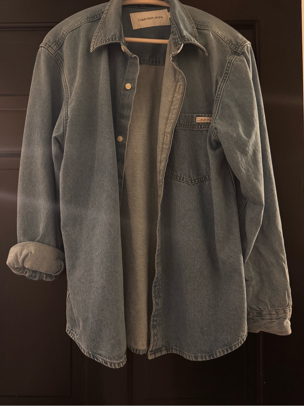 Calvin Klein Jeans Blue Denim Jacket with White Label